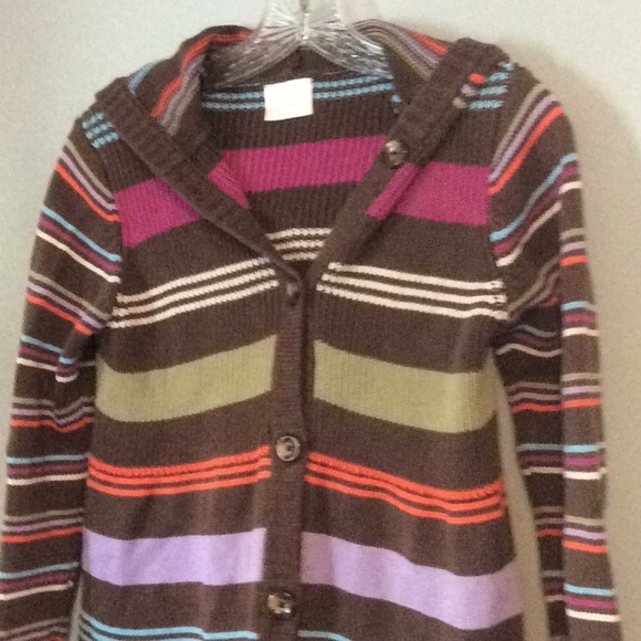 Hanna Andersson Girls Striped Long Hooded Sweater Sz 140 Us Sz 10 - Picture 4 of 8